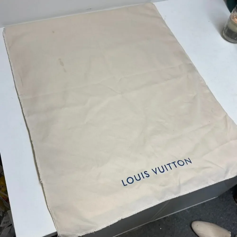 GUC Louis Vuitton Cotton Blend Dust Bag Cream Ivory Blue Fold Over 20 x 24